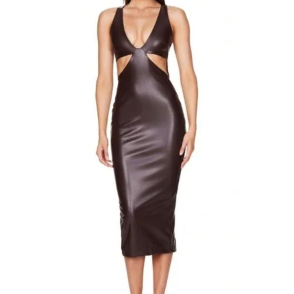 Nookie Black Cutout Midi Dress - Picture 1 of 9